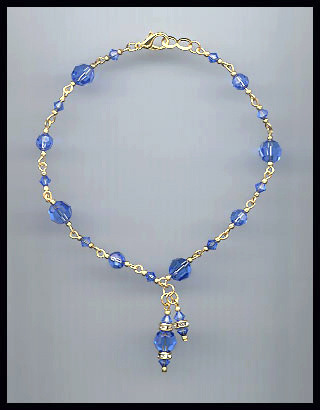 Sapphire Blue Crystal Anklet