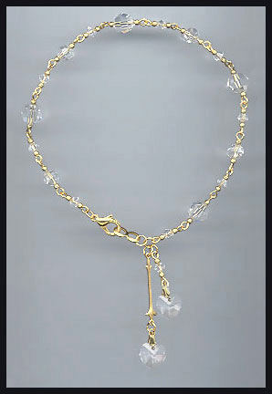 Clear Crystal Hearts Anklet