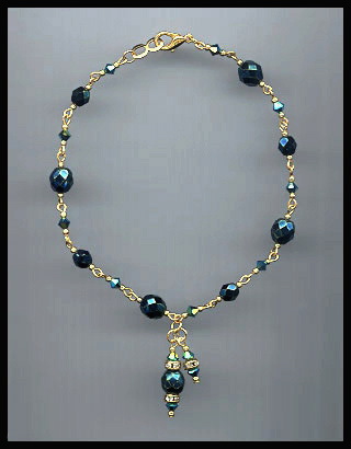 Midnight Blue Glass Anklet
