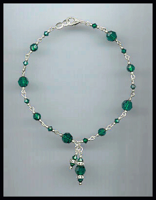 Emerald Green Crystal Anklet