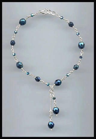 Midnight Blue Double Drop Anklet