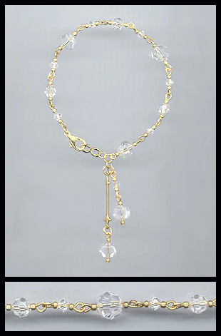 Gold Swarovski Clear Crystal Bracelet