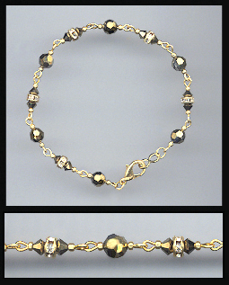 Gold Dorado Gold Crystal Rondelle Bracelet