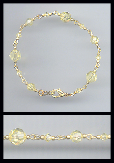 Gold Jonquil Yellow Crystal Bracelet