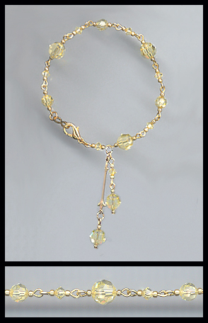 Gold Swarovski Jonquil Yellow Crystal Bracelet