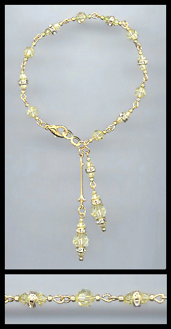 Gold Jonquil Crystal Rondelle Bracelet