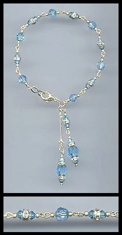 Swarovski Aquamarine Crystal Rondelle Bracelet