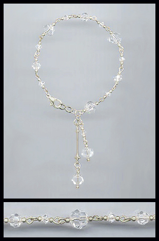 Silver Aquamarine Swarovski Crystal Bracelet