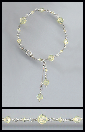 Silver Swarovski Jonquil Yellow Crystal Bracelet