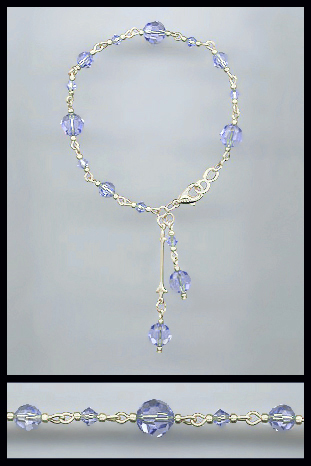 Silver Light Blue Crystal Bracelet