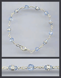 Delicate Light Blue Crystal Bracelet