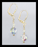Tiny Gold Aurora Borealis Crystal Earrings
