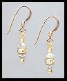 Mini Gold Aurora Borealis Crystal Rondelle Earrings