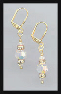 Gold Aurora Borealis Swarovski Rondelle Earrings