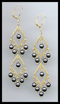 Swarovski Black Pearl Earrings