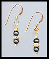 Mini Black Crystal Pearl Earrings