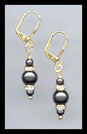 Simple Black Crystal Pearl Earrings