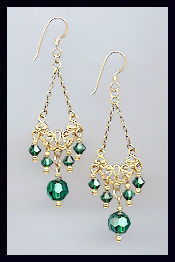 Emerald Green Vintage Earrings