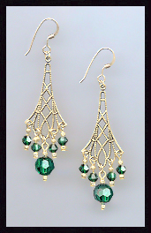 Emerald Green Vintage Earrings