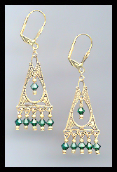 Deco Emerald Green Earrings