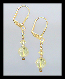 Tiny Gold Jonquil Yellow Crystal Earrings