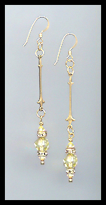 Gold Jonquil Crystal Rondelle Earrings