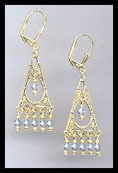 Deco Style Light Blue Earrings