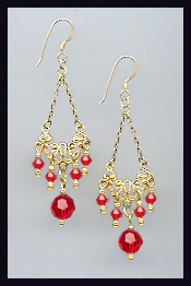 Vintage Style Cherry Red Earrings