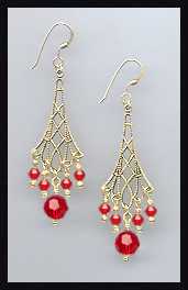 Cherry Red Vintage Style Earrings