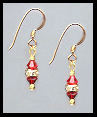 Mini Gold Cherry Red Crystal Rondelle Earrings