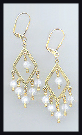 Opal White Crystal Earrings