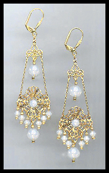 Swarovski Opal White Chandelier Earrings