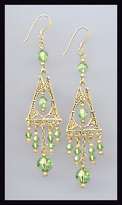 Swarovski  Peridot Green Earrings