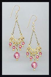 Vintage Rose Pink Earrings