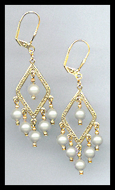 Cream Crystal Pearl Earrings