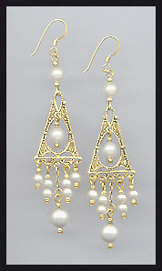 Deco Style Crystal Pearl Earrings