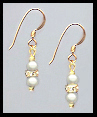 Mini Gold Cream Pearl Rondelle Earrings