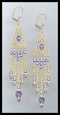 Tanzanite Purple Crystal Chandelier Earrings