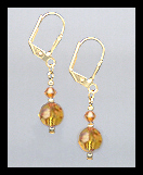 Tiny Gold Amber Topaz Crystal Earrings