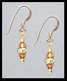 Mini Gold Amber Topaz Crystal Rondelle Earrings