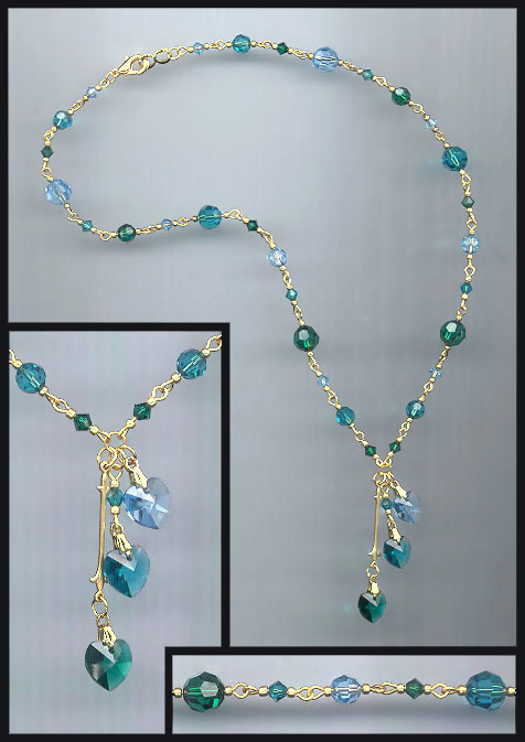 Swarovski Blue Zircon Heart Necklace