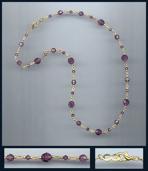 Simple Amethyst Purple Crystal Necklace