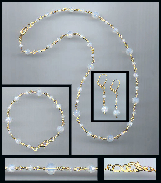 Swarovski White Opal Crystal Necklace Set