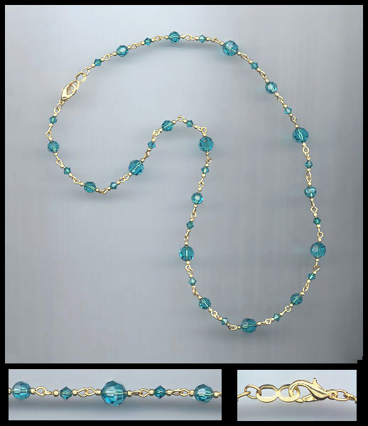 Simple Blue Zircon Crystal Necklace