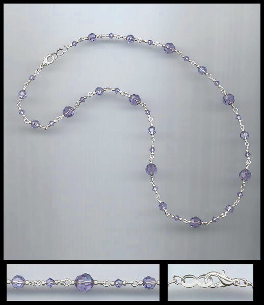 Simple Tanzanite Purple Crystal Necklace