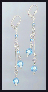 Swarovski Aquamarine Crystal Drop Earrings