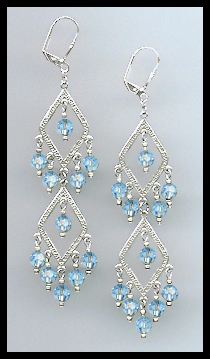 Swarovski Aquamarine Crystal Earrings