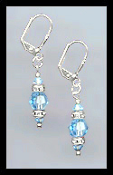 Short Swarovski Aquamarine Crystal Earrings
