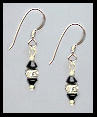 Mini Silver Aquamarine Crystal Rondelle Earrings