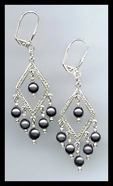 Swarovski Black Pearl Earrings